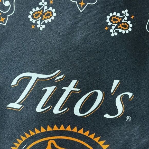 Tito’s Handmade Vodka bandanna black & orange 22” square - Picture 5 of 8